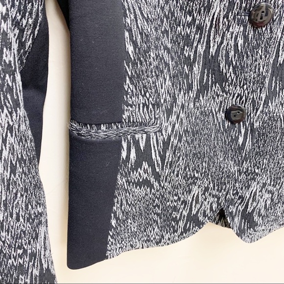 Santorelli Anita Women’s Italian Black Grey Textured Blazer Button Front Jacket - Picture 2 of 11